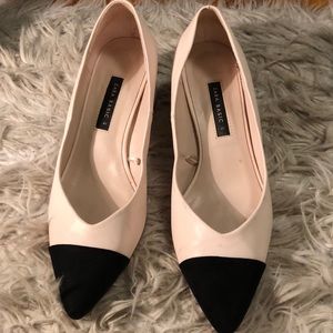 Zara Cap Toe Mid Heels